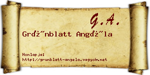 Grünblatt Angéla névjegykártya